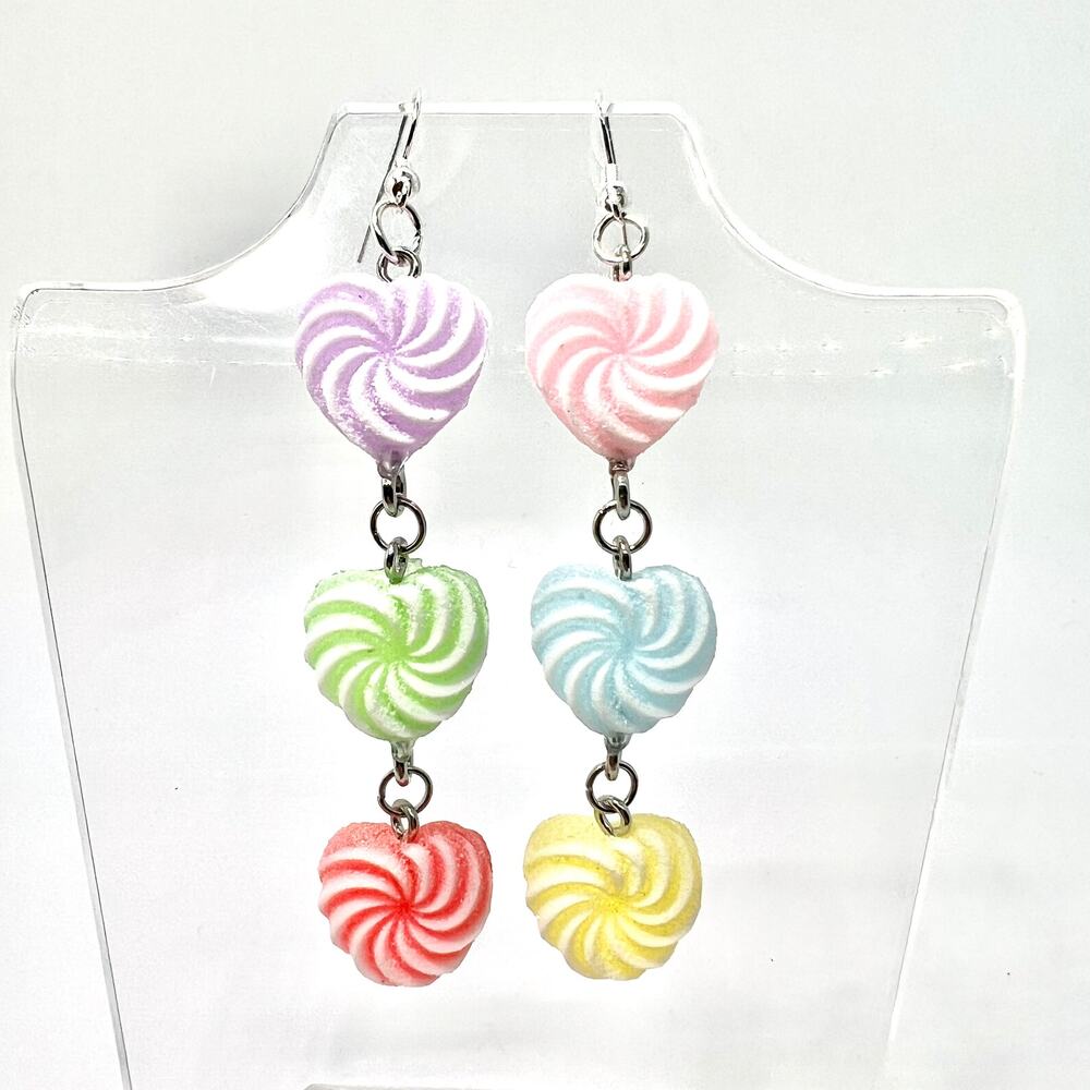 Sugar Heart Earrings - Candy Earrings - Heart Accessories - Valentines Day Earri